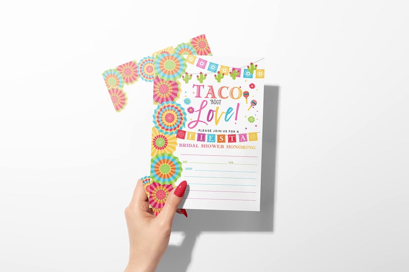 Your Main Event Prints Fiesta Bridal Shower Invitations - Taco Bout Love - 20 Invitations - No Envelopes Included - Image 2